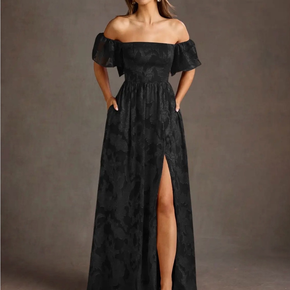 Azazie Black Strapless Gown